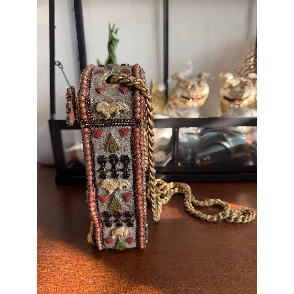 VTG Mary Frances 1738 PURSE Crossbody Chain -Africa Zebra, Giraffe,Elephant READ - Picture 5 of 11